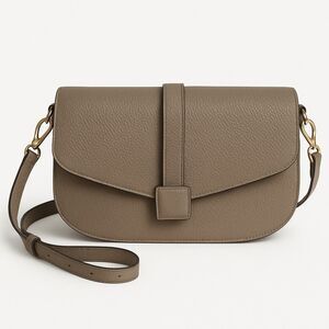 Women Crossbody Bag Shoulder Purse Beige with Removable Strap Multi Pocket